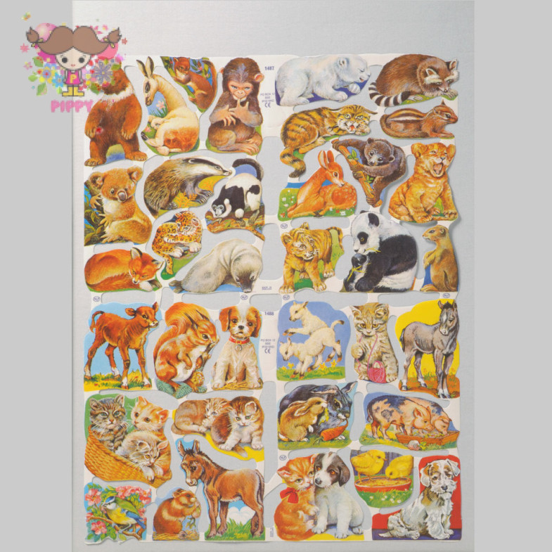 Mamelok glossy pictures - Wild Animals Scrap Sheet